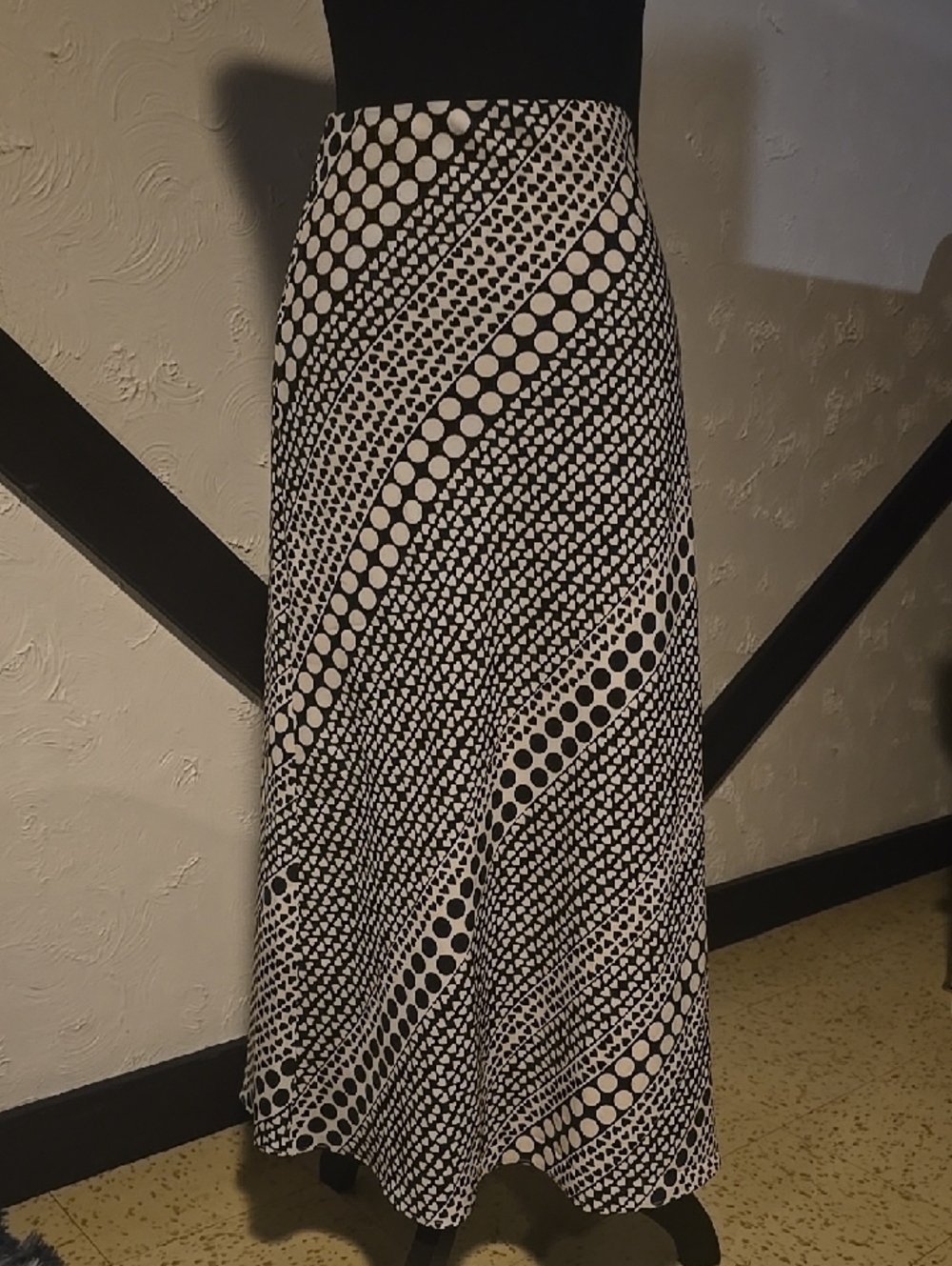 LOFT Long Skirt polka dots & hearts